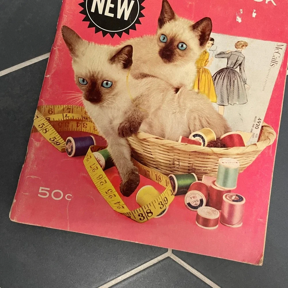 Vintage 1960 McCall's Easy Sewing Book Siamese Cats How To Sew Retro Magazine‎
